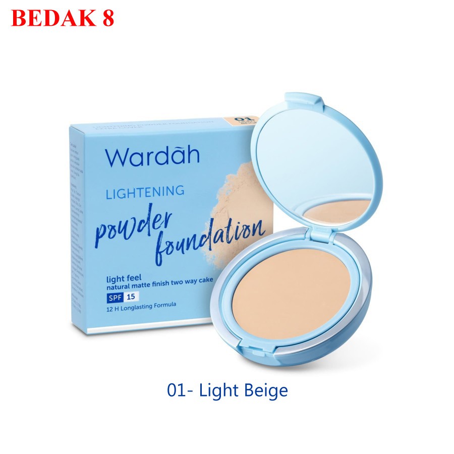 Wardah Lightening Powder Foundation Light Feel/Wardah Two Way Cake 12g