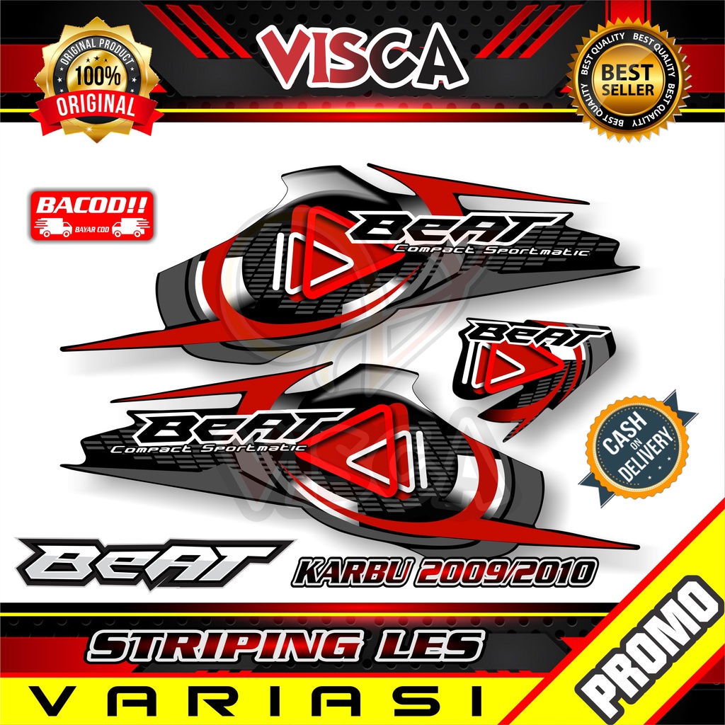 Les Striping Beat Karbu - Stiker Sticker Striping Variasi Lis Honda Beat Karbu 2008-2012 - Les Motif
