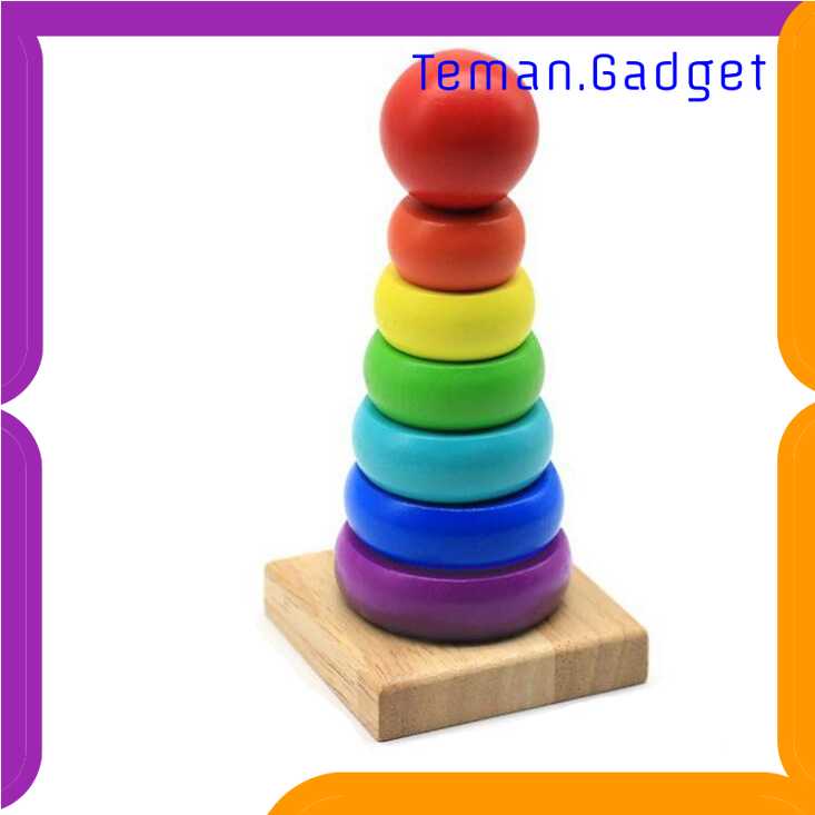 TG-MA JOKEJOLLY Mainan Anak Montessori Rainbow Tower Children Toy - HX2804