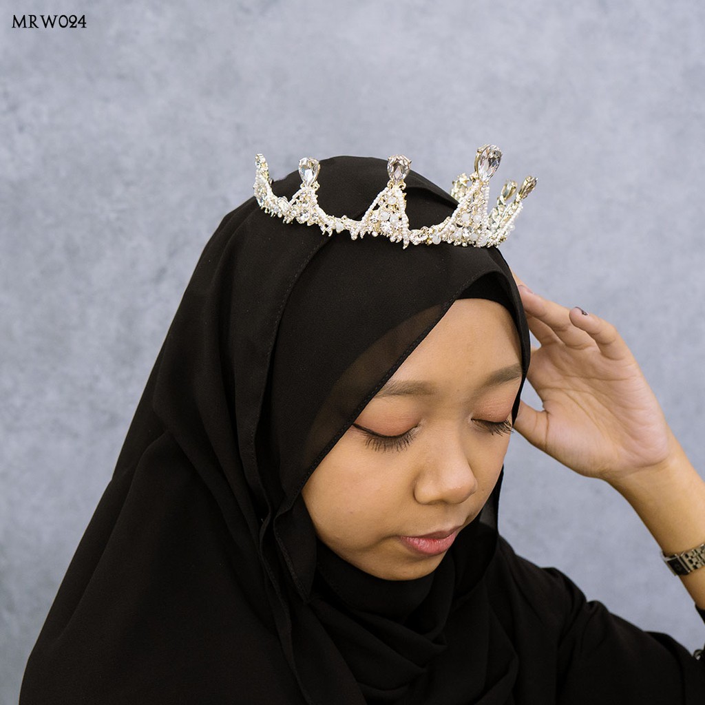 [PRODUK TERLARIS]  MAHKOTA TIARA WEDDING PESTA FASHION WANITA SILVER MRW024