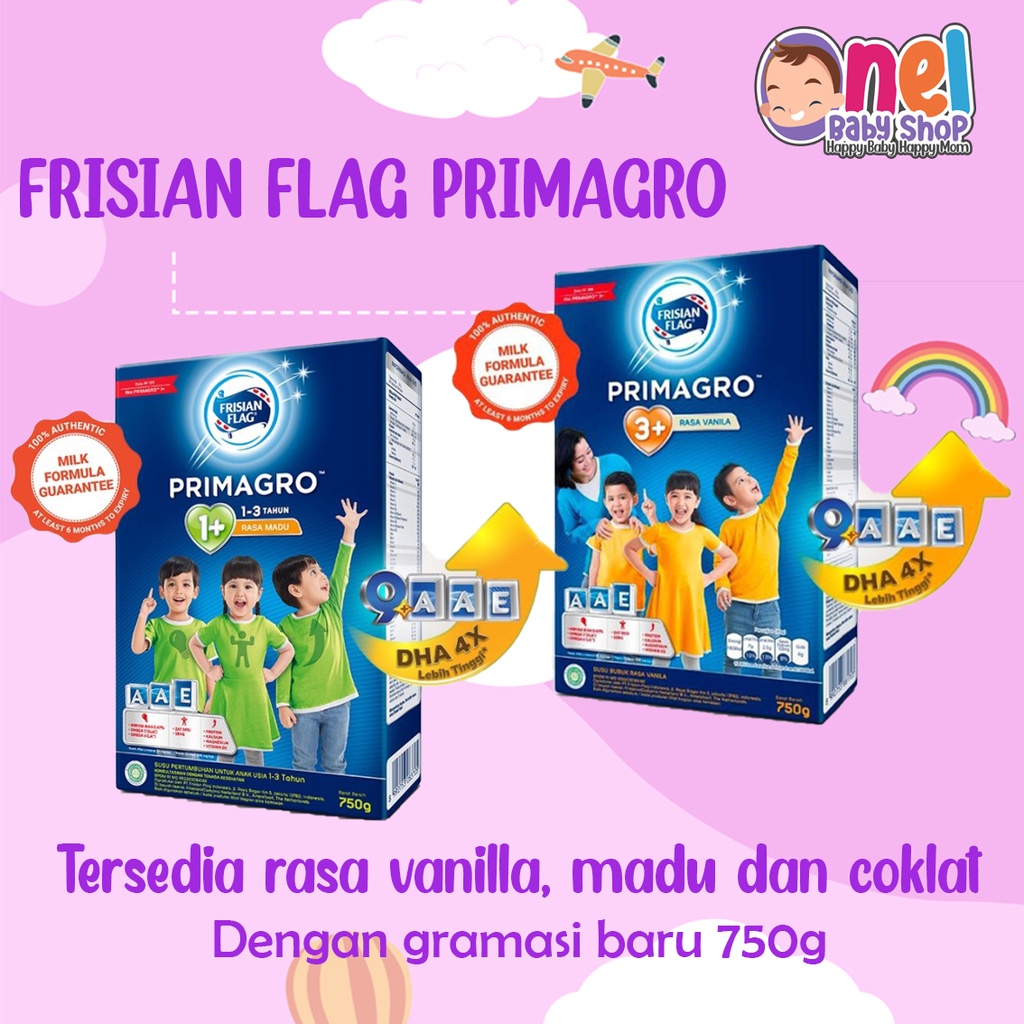 SUSU FRISIAN FLAG PRIMAGRO 1+ dan 3+ MADU, VANILA, COKLAT 750gr