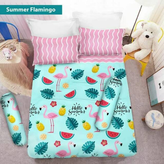 [Lagi Tren] Sprei Flamingo Ukuran King dan Queen Merk Vito Bahan Microtex Tidak Akan Luntur Bahan