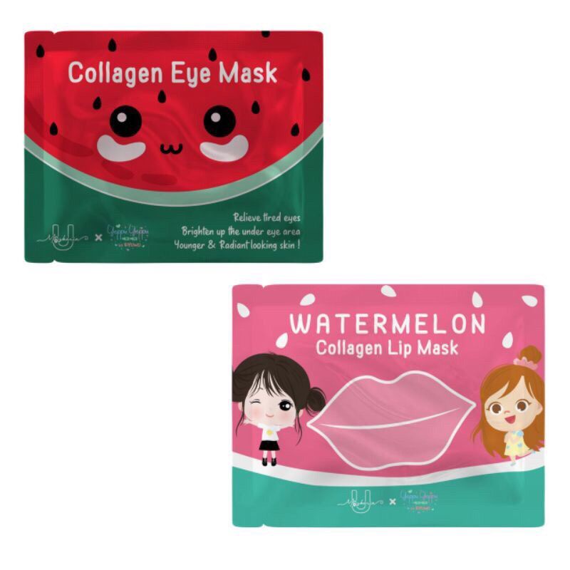 READY‼️Watermelon Collagen Lip Mask & Collagen Eye Mask YEPPU YEPPY BY KIYOWO