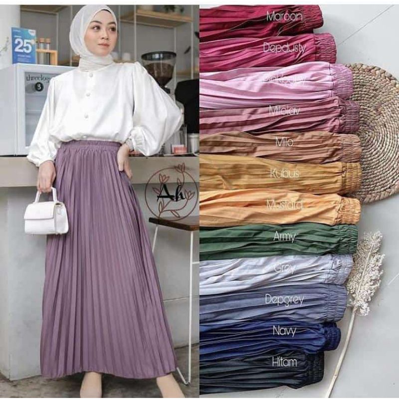 Rok Plisket Klok Premium Maxy Skirt Rok Plisket Jumbo