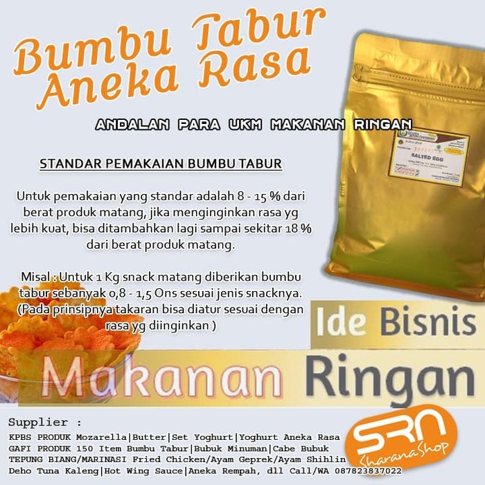 

Promo Spesial - Bumbu Tabur 1 Kg Rasa Keju Manis, Halal, Kemasan Alumunium Zip Lock