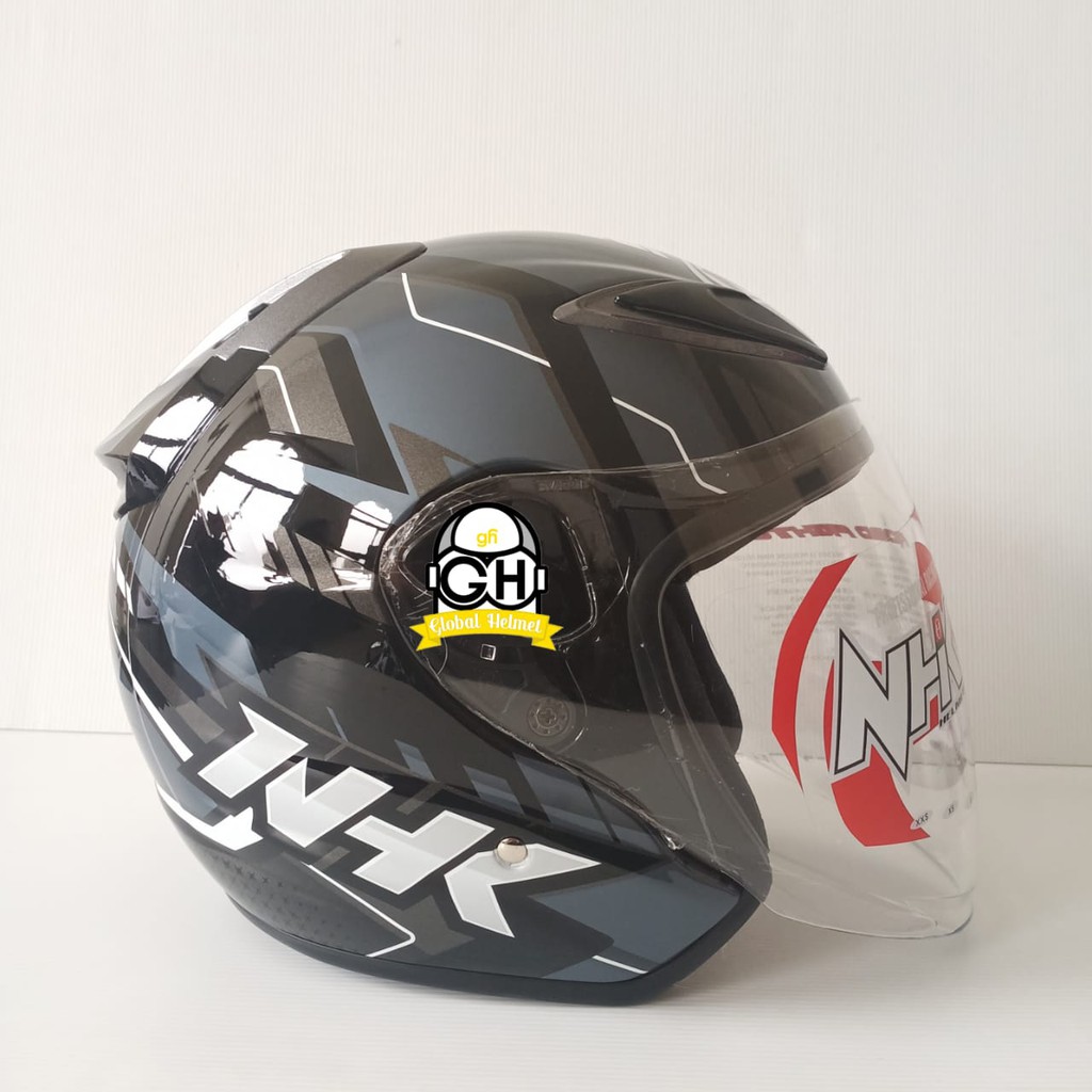 HELM NHK R6 PATROL BLACK SILVER NHK R-6 MOTIF PATROL BLACK SILVER