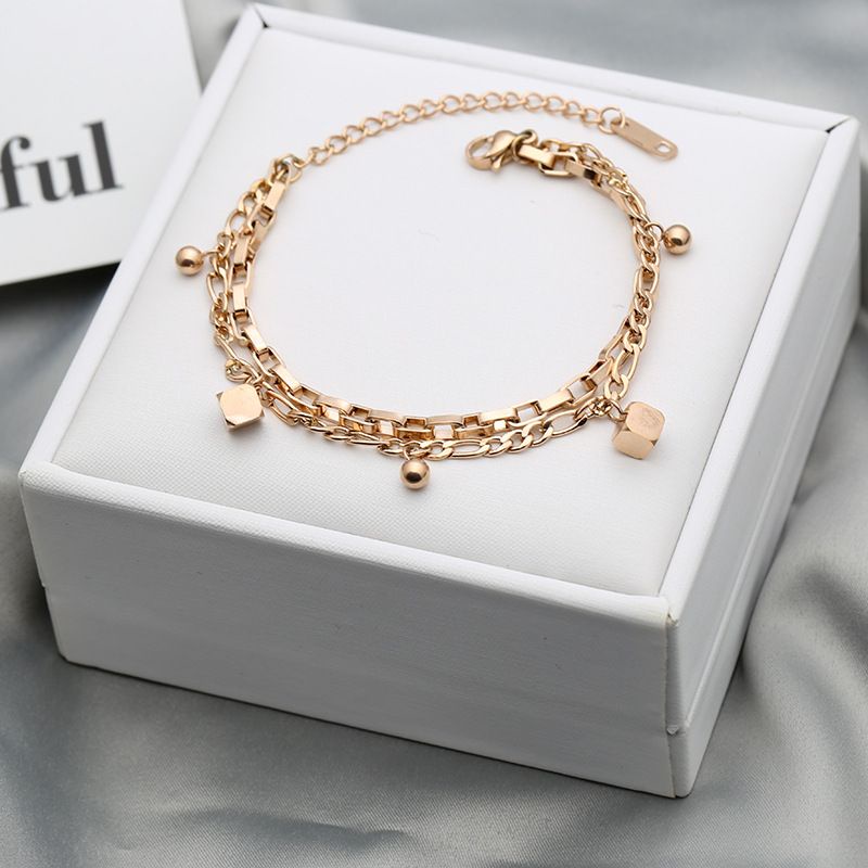 Gelang Titanium Kotak 2 Layer Anti Karatan