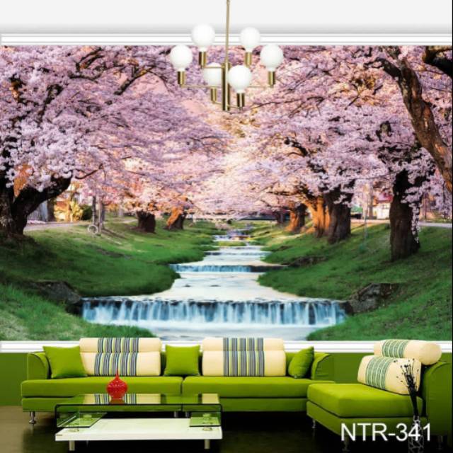 Wallpaper custom 3D motif bunga
