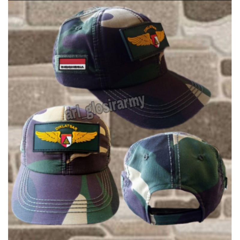 TOPI BDU LORENG BANSER DIKLATSAR plus PATCH RUBBER 2pcs.tempelan karet emblem
