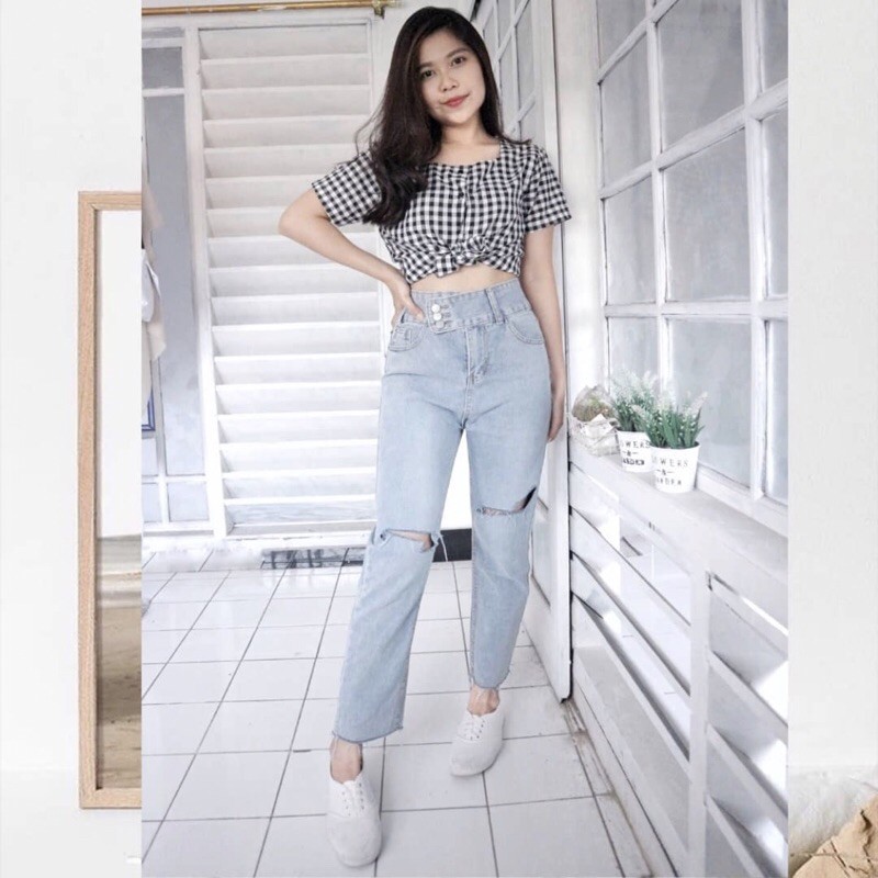 VIERLIN - Jeans 19102 - CELANA JEANS SOBEK WANITA RIPPED