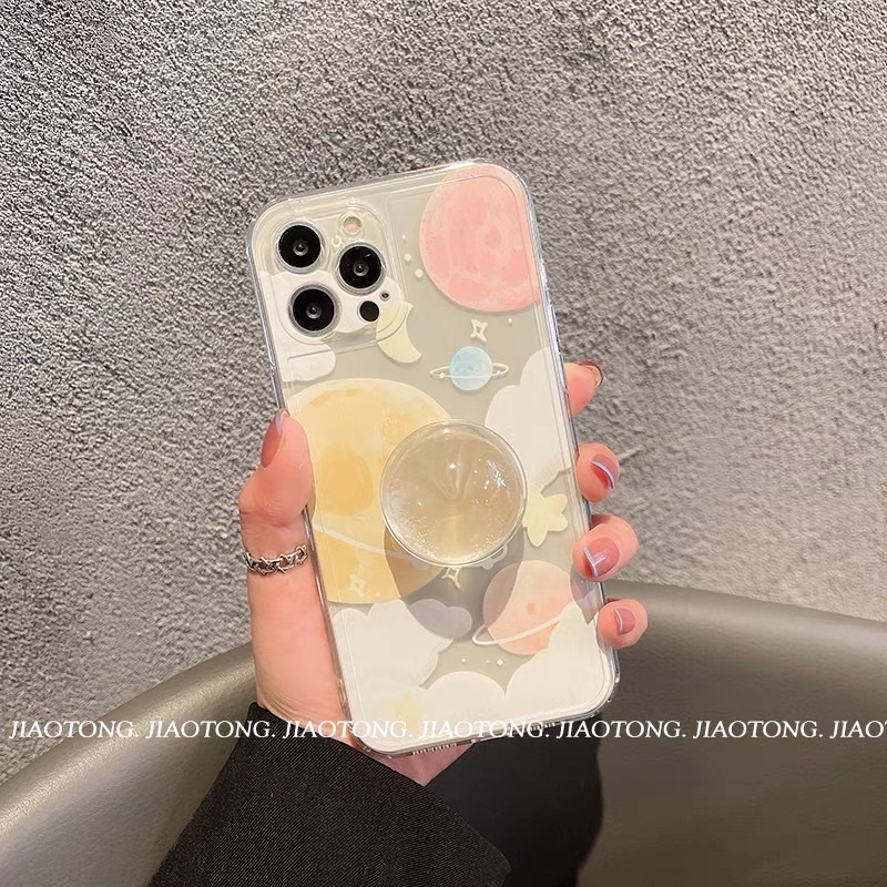 Pastel Galaxy Softcase Lucu with Bubble Holder for iphone XS XS Max XR 11 Pro Max 12 Pro Max 13 Pro Max