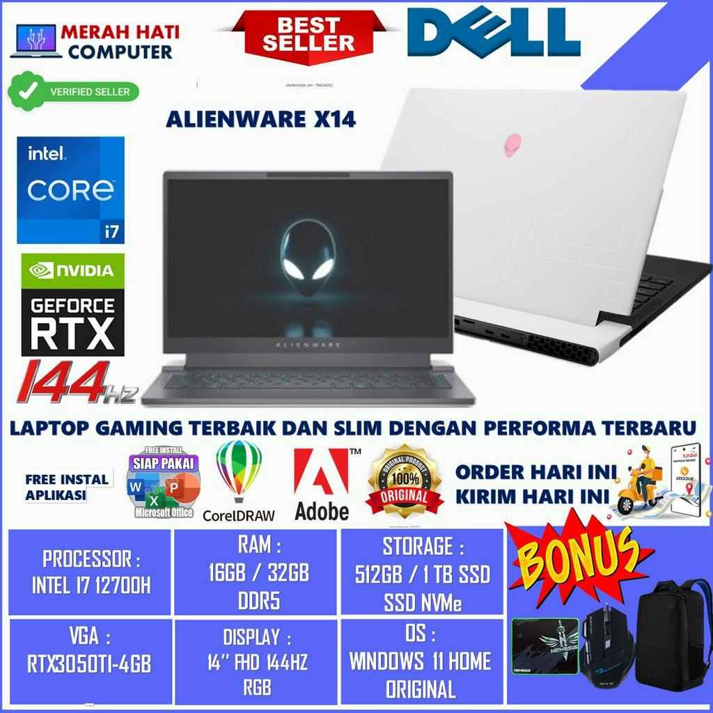 ALIENWARE X14 INTEL I7 12700H 16GB DDR5 1TB SSD RTX3050TI-4GB 14FHD 144HZ RGB WIN11HOME LUNAR LIGHT ORIGINAL