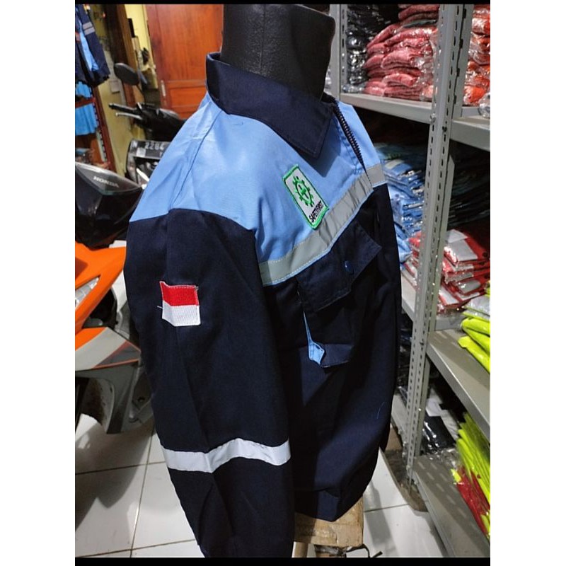 BIRU MUDA NAVY DONGKER RESLETING BAJU SERAGAM SAFETY