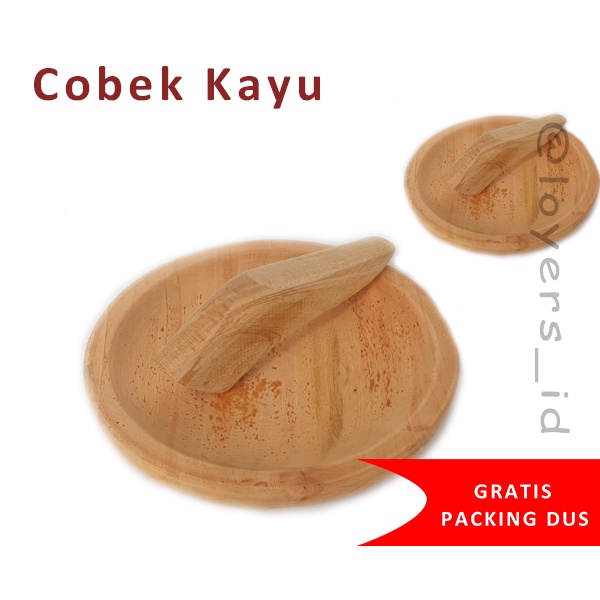 Cobek Kayu | Ulekan kayu | Coet Kayu ukuran 16 18 20 22