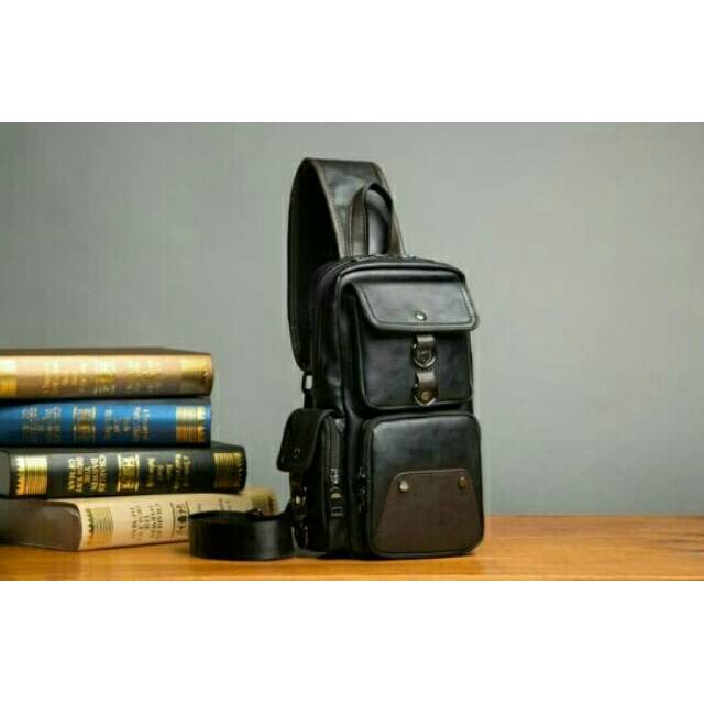 READY -TAS SELEMPANG PRIA-TAS KULIT-TAS KULIAH-TAS BRANDED COWOK
