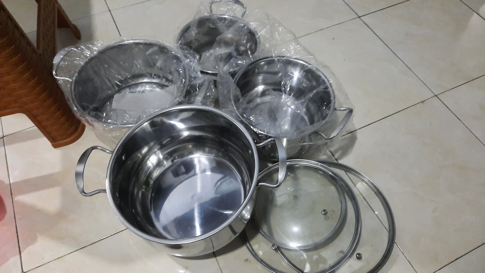 Welcook Panci Set Stainless Steel Kukus 8 Pcs