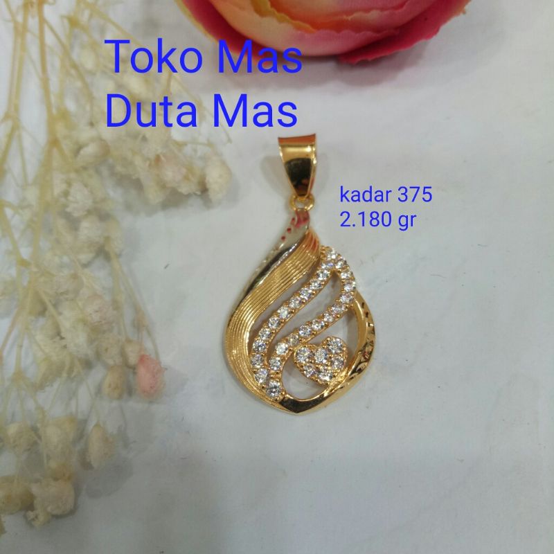 liontin variasi mata putih emas asli 375