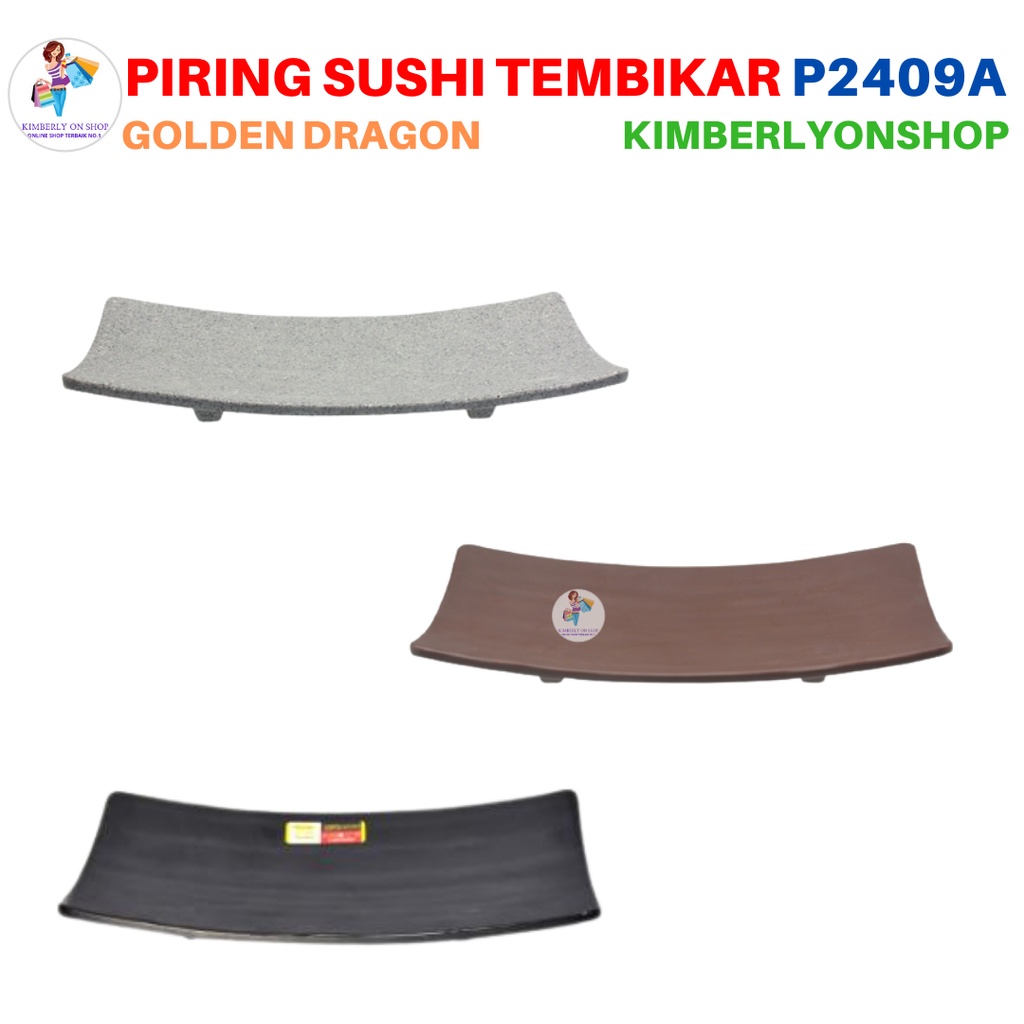 Piring Makan Tembikar Persegi 9 inc Doff Stone P2409 Golden Dragon