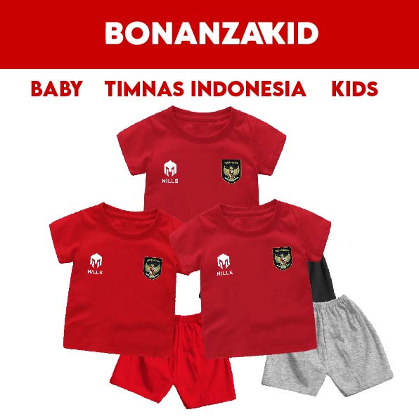 Baju Bola Anak Laki Laki Setelan Bola Anak Laki Laki Timnas Indonesia Size Bayi Dan Anak Bahan Katun Combed 30s