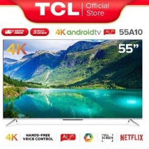 TV LED TCL 55 INCH 55A30 ANDROID SMART TV UHD 4K FRAMELESS GARANSI RESMI