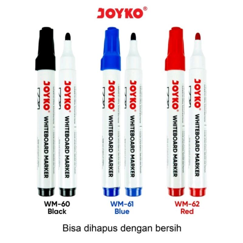 

Spidol Papan Tulis Dapat Dihapus Whiteboard Marker Joyko WM 60 , 61 dan 62 Original 100%