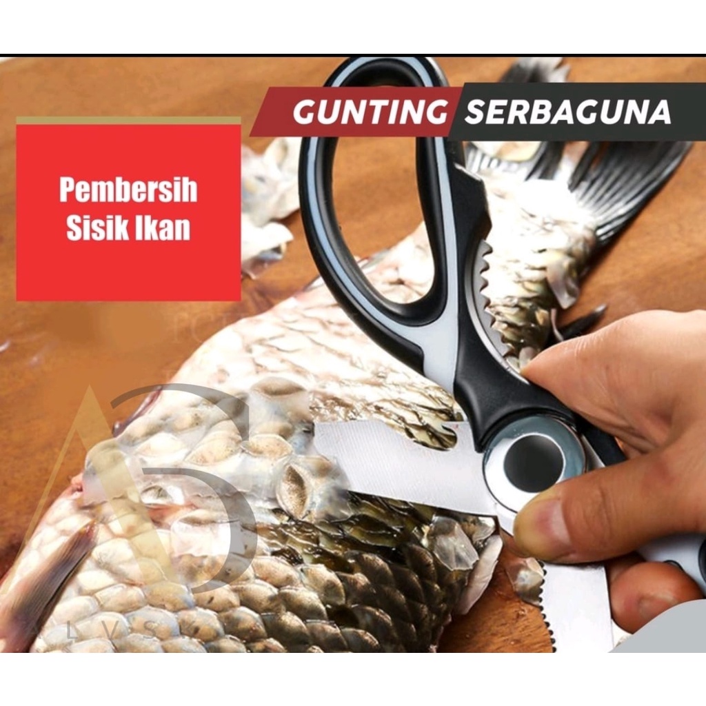 GUNTING DAPUR MULTIFUNGSI STAINLESS STEEL / GUNTING IKAN AYAM DAGING / GUNTING DAPUR SERBAGUNA MULTIFUNGSI