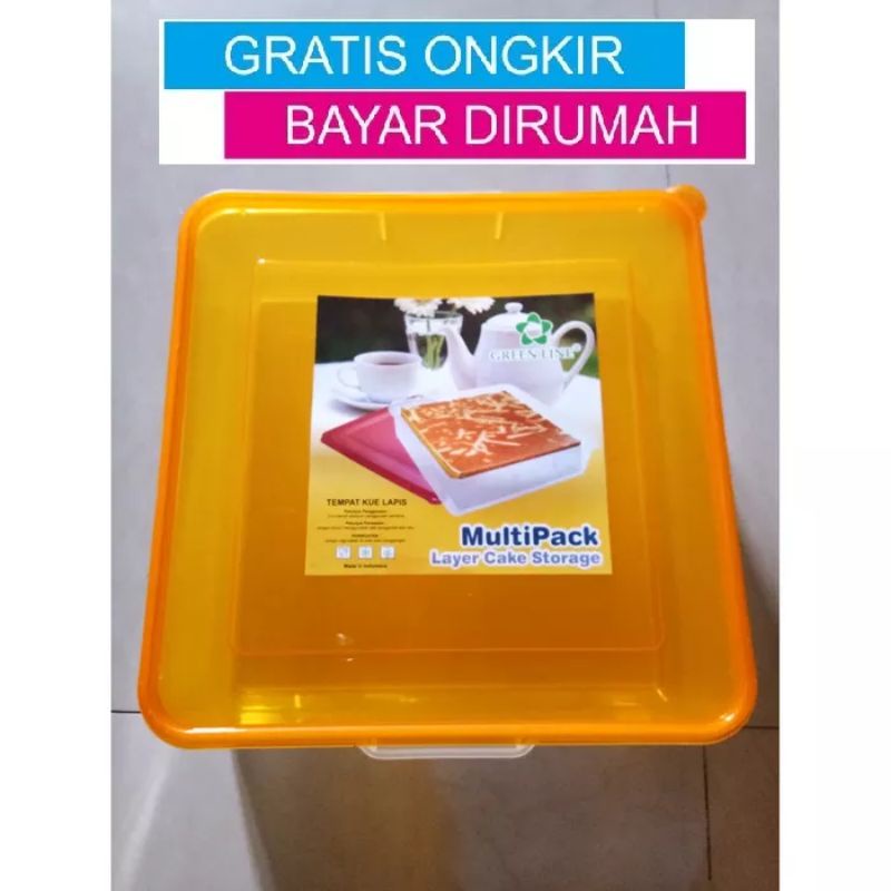 (⭐⭐⭐⭐⭐) Tempat kotak kue lapis segi empat persegi food grade asli original