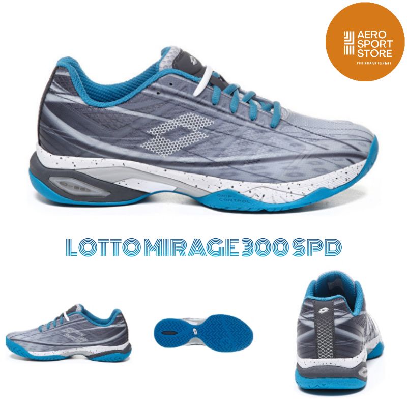 [ SEPATU TENIS LAPANGAN LOTTO MIRAGE 300 SPD - SILVER ]