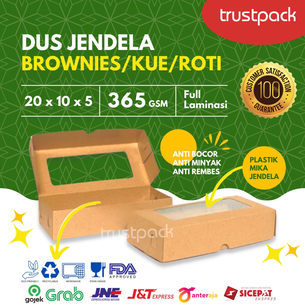 Dus Kraft 20x10x5 Laminasi/dus brownies/dus coklat/dus kraft/dus bolen