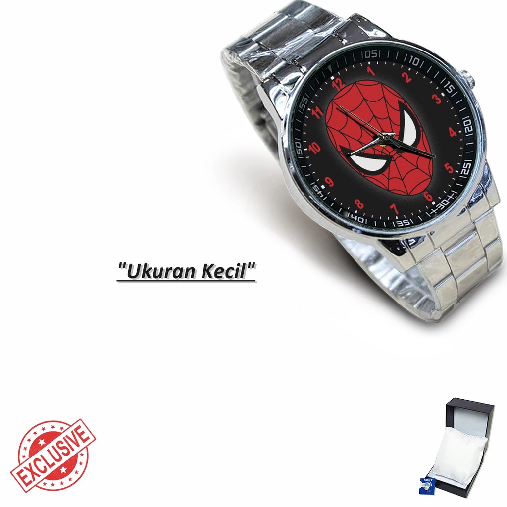 (Exclusive) Jam Tangan SPIDER-MAN Motif 6 Rante Couple / Satuan