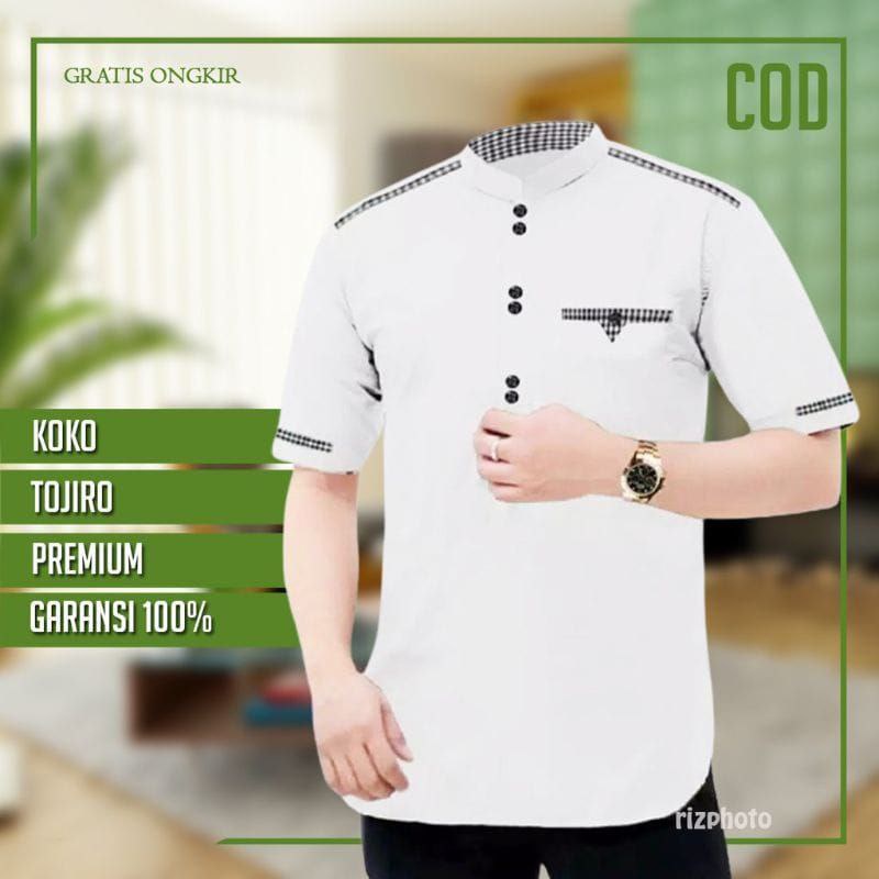 Koko Kurta Dewasa Lengan Pendek BAHAN TOYOBO ORIGINAL Adem Serap Bisa Cod Marun /kunyit /Putih /Navy /Toska / Cream /Coklat /Abu abu / Hitam