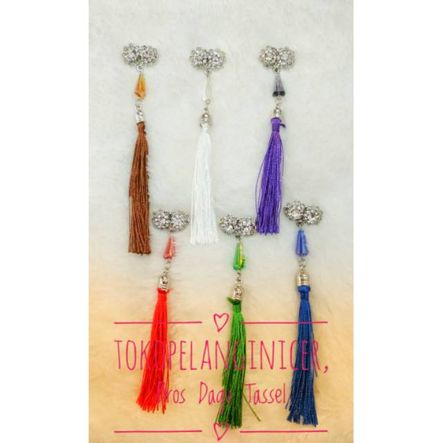 Bross Dagu Tassel Kristal Murah/Bros  Handmade untuk Hijab/Bros Muslim Wanita Terlaris