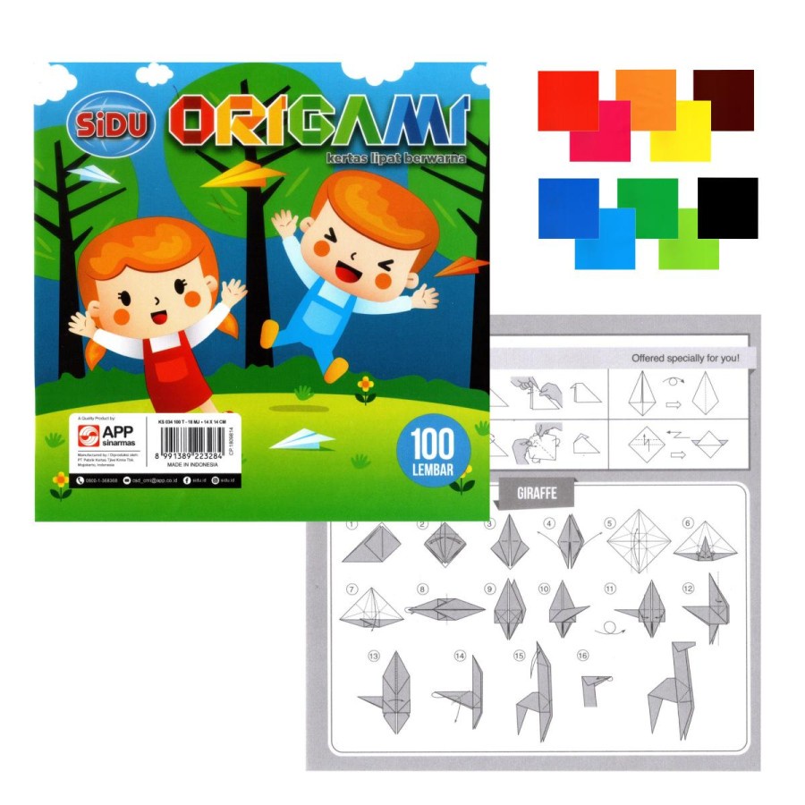 

Kertas Lipat Origami SIDU isi 100 lembar 12x12cm 14x14 cm 16x16cm - 16x16 origami warna warni