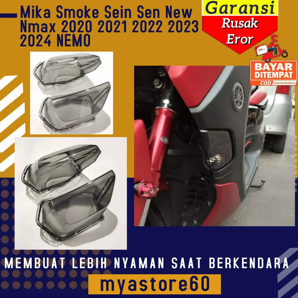 Cover Mika Kaca Smoke Hitam Transparan Sein Sen Yamaha New Nmax N max 2020 2021 2022 2023 2024 NEMO