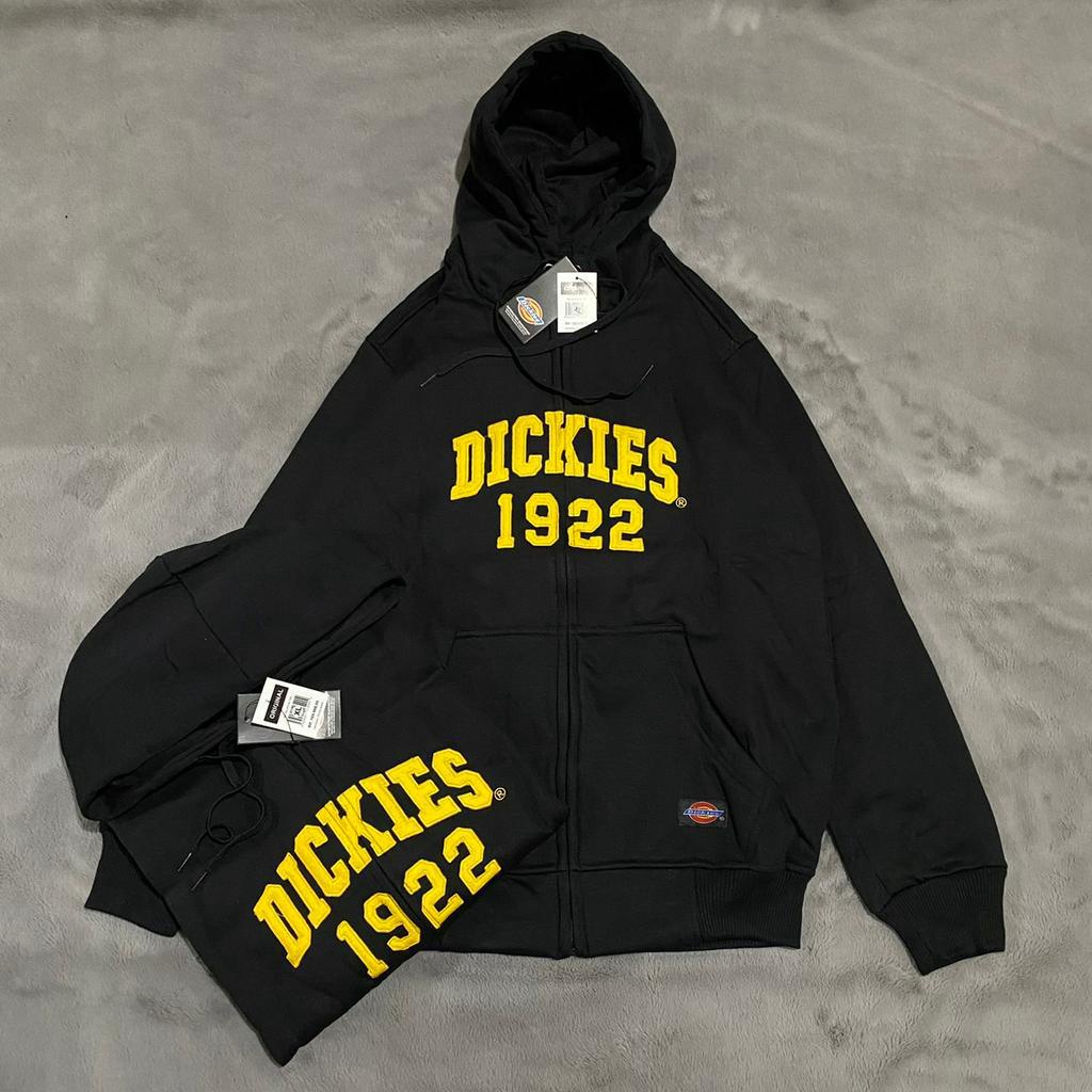 JAKET SWEATER HOODIE ZIPPER DICKIES 1922 ARCH LOGO BORDIR AUTHENTIC PREMIUM MIRROR 1:1 PULL TAG WASH OVERSIZE - JAKET DICKIES - HOODIE DICKIES - JAKET PRIA