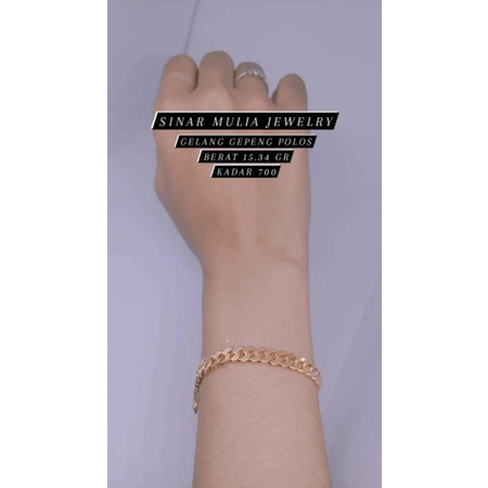 GELANG GEPENG POLOS DEWASA EMAS ASLI