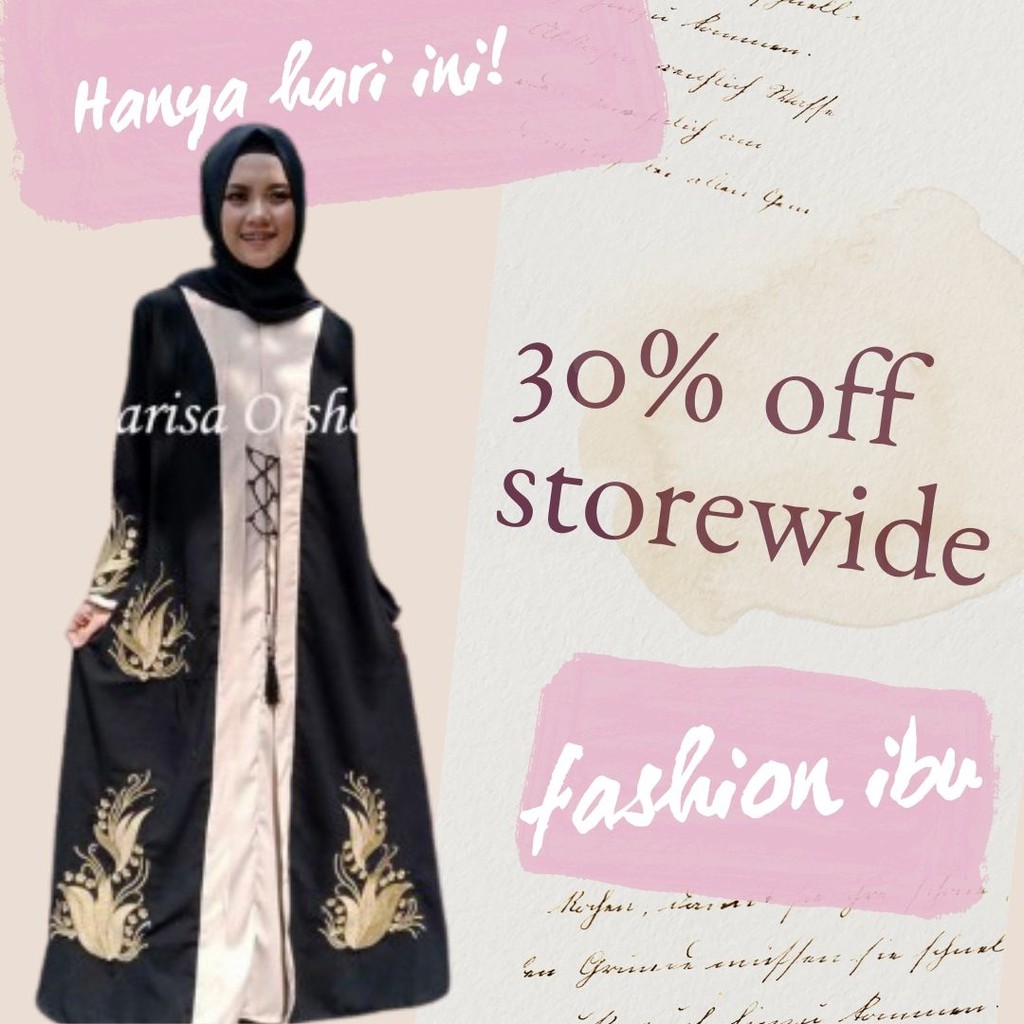 Baju Gamis Abaya Yashbi Syari Terbaru Arab Hitam Bordir Mewah
