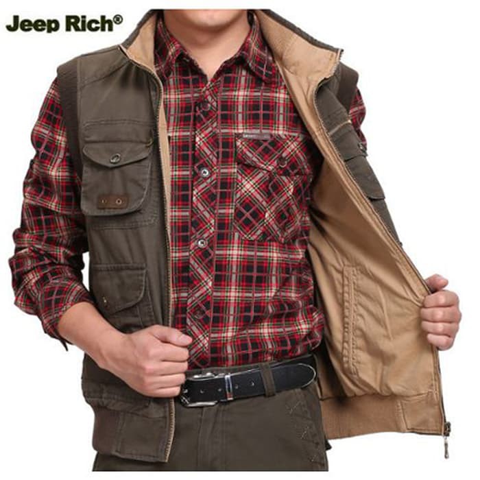 JAKET PRIA DESPO FLEECE ANTI AIR ANGIN WATERPROOF  fashion A2X8 Rompi Jeep outdoor bolak balik