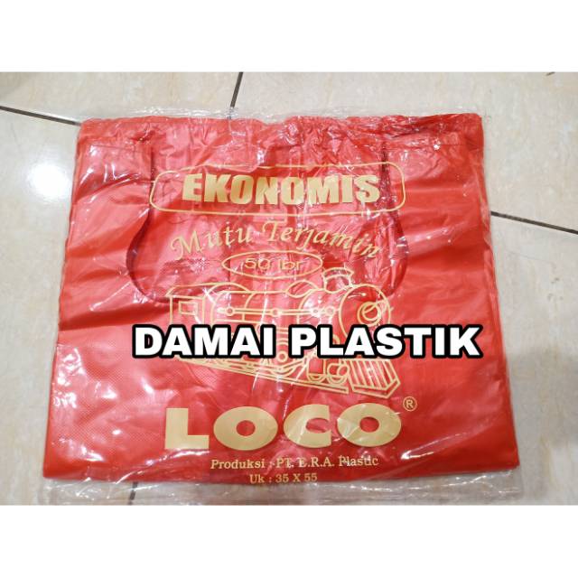 Kantong Plastik Loco Merah Ekonomis 35 Merah