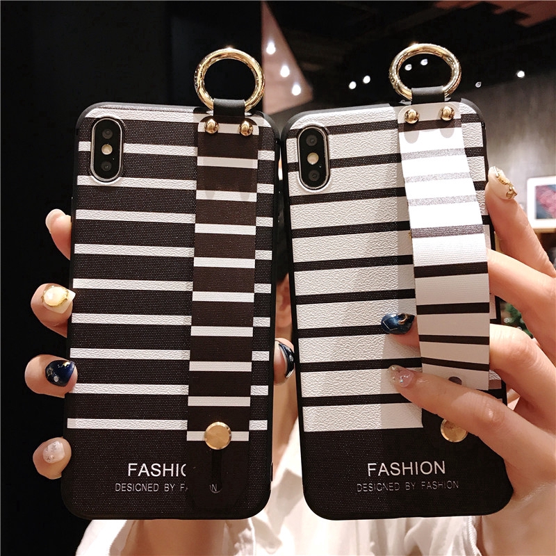 Casing Soft Case Motif Garis Hitam Putih untuk Samsung