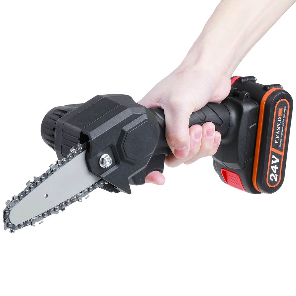 Mini Electric Chainsaw G24V - Alat Gergaji Tangan Mini Bisa Dicas Cocok Potong Dahan, Triplek, Dan Bahan Kayu Lainnya