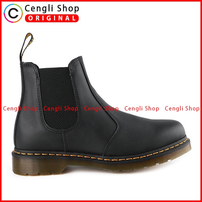 SEPATU BOOT PRIA DR MARTENS ORIGINAL DOCMART CHELSEA 2976 BLACK NAPPA