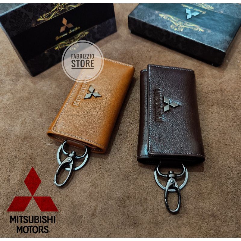 Gantungan dompet STNK mitsubishi kulit asli