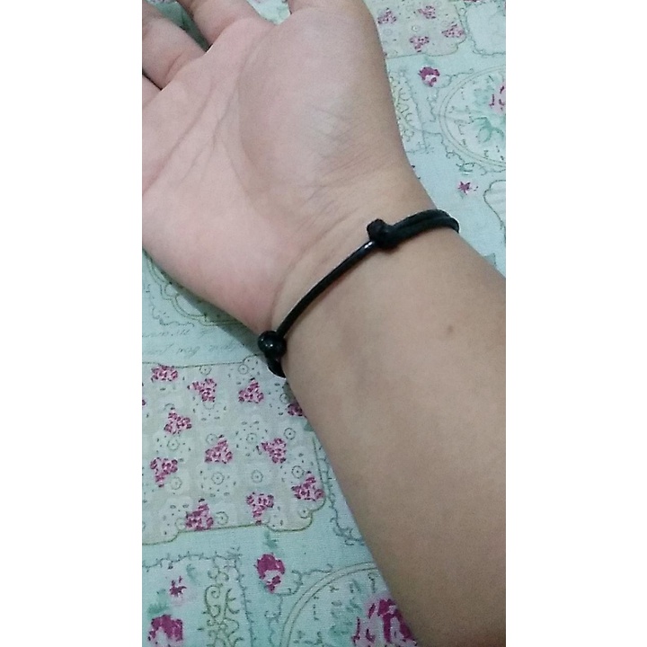 ✅ BISA COD Gelang Tangan Tali Korea Pria Wanita Polos Hitam Waterproof Gelang Tali Simple Anti Air Kekinian Keren