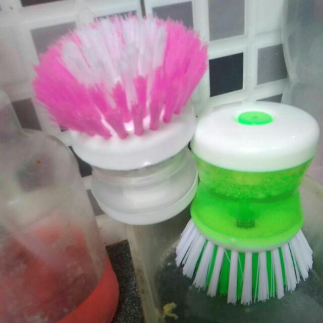 Alat Cuci Piring Panci Wajan / Alat Sikat Dapur Unik Inovatif Plus Dispenser Sabun