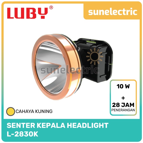 Luby L-2830 Senter Kepala LED / Rechargeable Headlight 10 Watt Tahan 28 Jam L2830 / L 2830