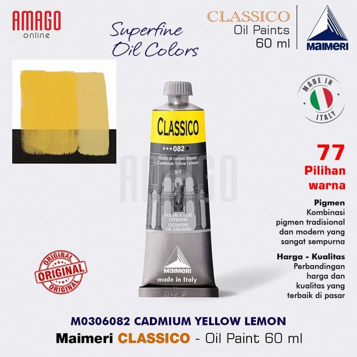 MAIMERI CLASSICO - OIL PAINT - CADMIUM YELLOW LEMON - 60ML - M0306082