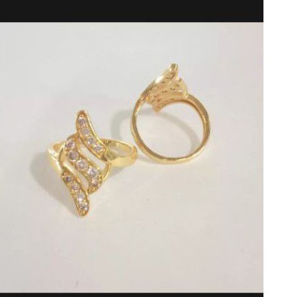 cincin baris3 lengkok gold perhiasan wanita cincin