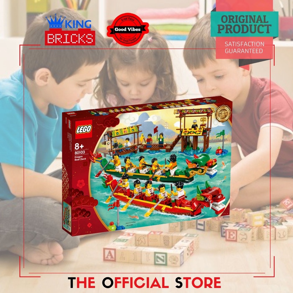 LEGO Original SEASONAL 80103 Dragon Boat Race - Mainan Anak Edukasi Lego Imlek Kapal Perahu Naga