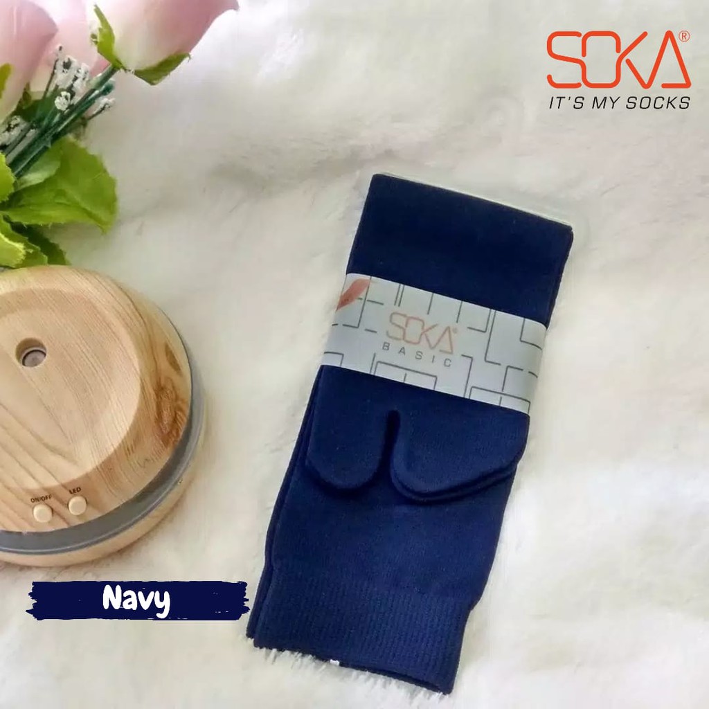 Kaos Kaki SOKA Jempol Pendek Standar - Size M Basic Polos-M-Navy|BiruTua